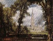 John Constable View of Salisbury Cathedral Grounds from the Bishop's House china oil painting reproduction